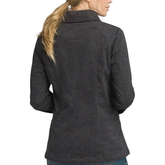 PrAna Marabelle Softshell Moto Jacket Heathered Gray Small - Picture 3 of 7